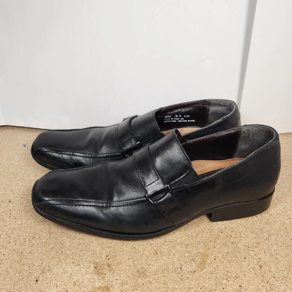 BOSTONIAN CROWN WINDSOR‎ Made In Italy Black Leather 13 Men's slip on Loafers